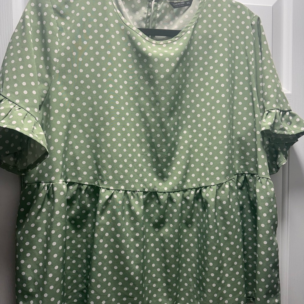 Green Polka Dot Blouse